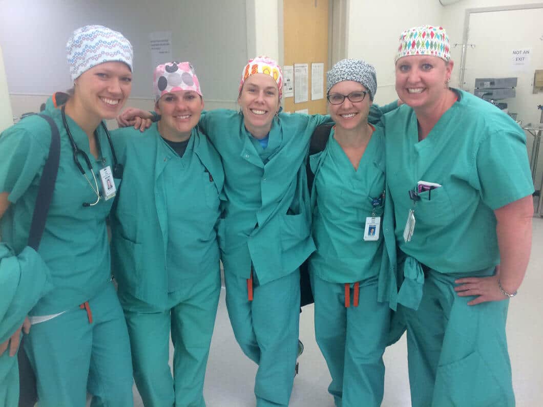 CRNAs Holly Chelmo, Jessica Jule, Kelly Rygh, Sarah Moore, and Ansley Cater